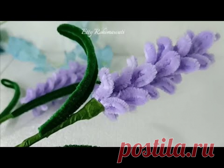 Membuat Bunga Lavender dari kawat bulu.