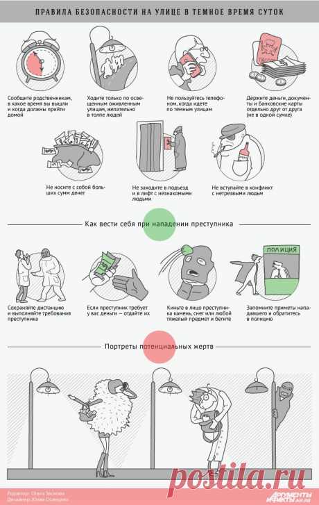 Как уберечь себя от нападения на улице в тёмное время суток? Инфографика | Инфографика | Аргументы и Факты