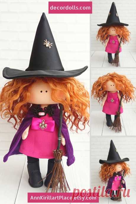 Witch Tilda Doll Home Collection Doll Halloween Art Doll | Etsy
