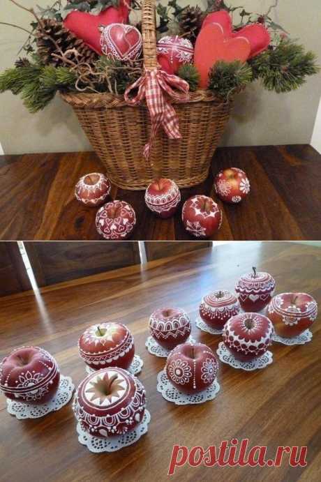 Яблоки в сахарной глазури для украшения новогоднего стола. | Хитрости Жизни
