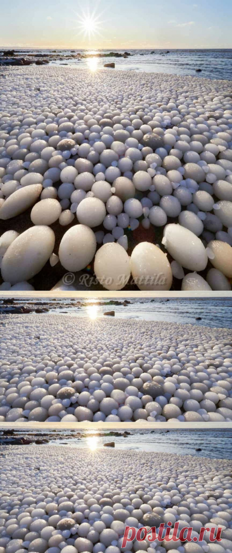 Bolas de gelo do tamanho de ovos cobrem praia da Finlândia. Ora veja