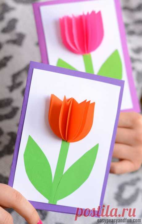 Welcome spring or celebrate Mother's day by making this adorable 3D paper tulip card. Such a lovely little flower and super fitting for spring. You will have a bunch of these ready in no time