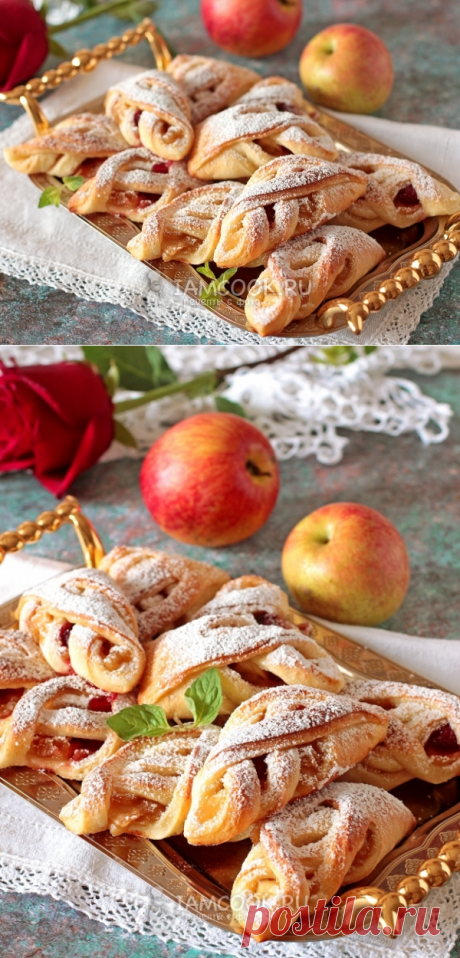 Творожные плетенки с яблоками и ягодами — рецепт с фото пошагово