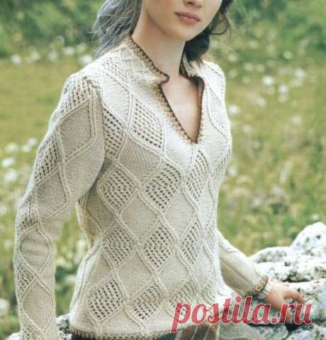 Подборка весенних пуловеров, туник, жилетов спицами, со схемами | Sana Lace Knit | Яндекс Дзен