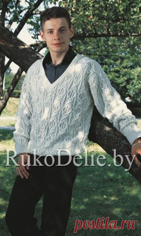 Мужской пуловер с рукавом-погон, вязаный спицами :: Пуловеры и свитеры :: Мужская одежда :: Вязание спицами/Knitted pullovers and sweaters for men :: RukoDelie.by