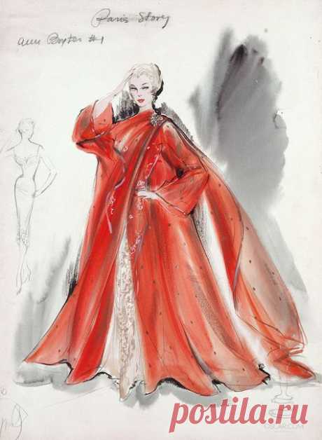 Fashion Illustration Vintage Hollywood Glamour Helen Rose