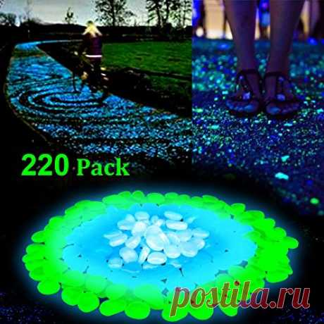 Amazon.com : Homder 220pcs Glow in the Dark Garden Pebbles for Walkways & Decor and Plants Luminous Stones in Blue & Green & White : Patio, Lawn & Garden