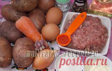 Картофельная запеканка с мясными шариками в мультиварке