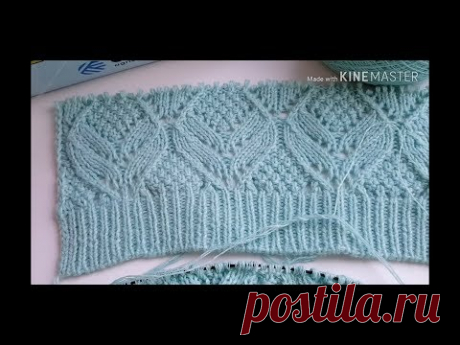 Красивый узор спицами для кардигана Тиффани ажурные ромбы с рисом мастер класс