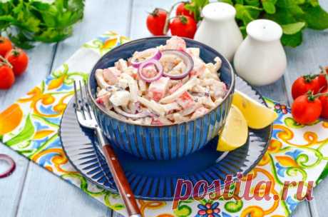 Салат кальмары крабовые палочки яйцо рецепт фото пошагово и видео - 1000.menu