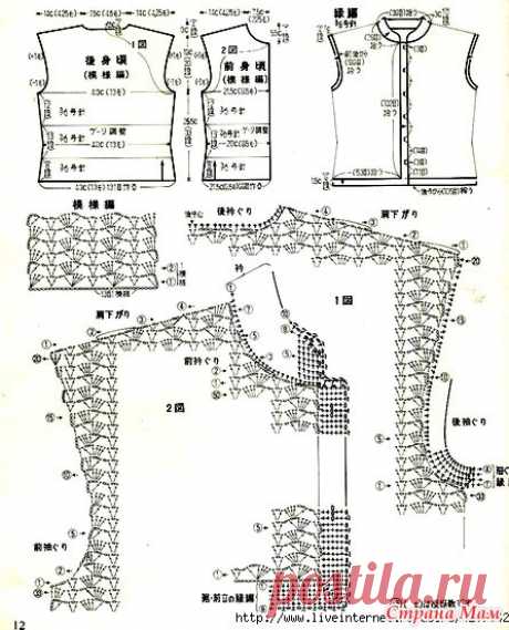 Ажурный жилет из хлопка и льна. Крючок. - ВЯЗАНАЯ МОДА+ ДЛЯ НЕМОДЕЛЬНЫХ ДАМ - Страна Мам