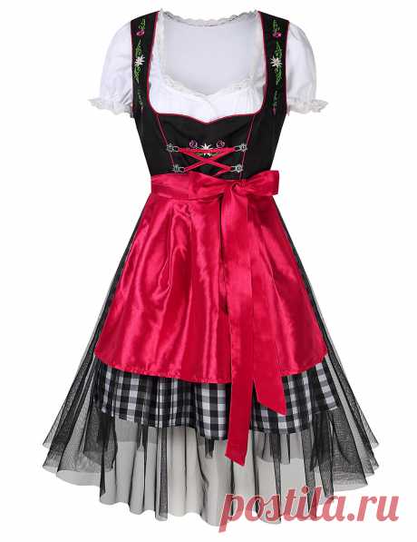 Wholesale Women's Oktoberfest Dresses Suit - Red 2XL From China