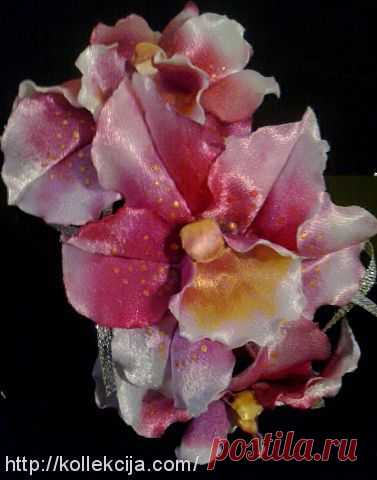 Орхидея из атласной ленты. Мастер-класс Ольги Юровой