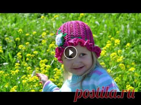 &quot;Шляпка-панамка крючком для девочки&quot; (Hat-panama crochet for girls)

узор спицами объемные ромбы