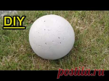 How to make a Concrete Garden Sphere out of a Plastic Ball / DIY Garden Decor Ideas - Tutorial