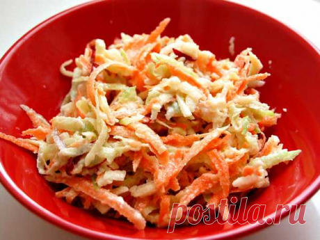 Салат из редьки с морковью и яблоком, рецепт с фото.