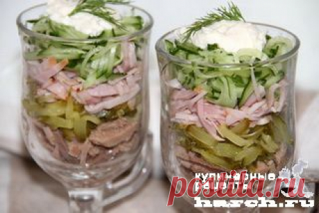 Мясной салат-коктейль с огурцом “Треф” | Харч.ру - рецепты для любителей вкусно поесть