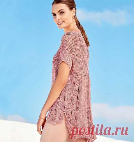 Туника с сетчатой кокеткой - Knitting.Klubok.ru.com