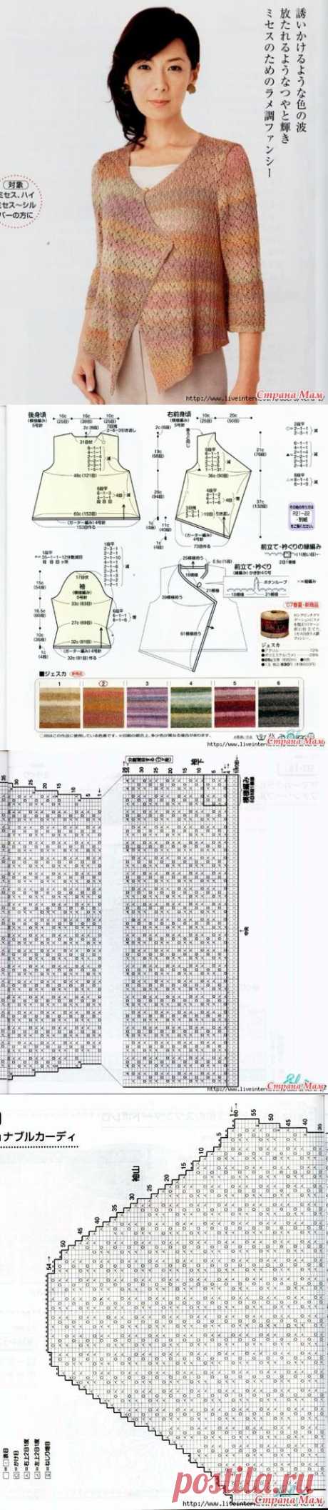 Жакет с асимметричной застежкой. Спицы. - ВЯЗАНАЯ МОДА+ ДЛЯ НЕМОДЕЛЬНЫХ ДАМ - Страна Мам