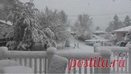 Снегопад сегодня в Рапид-Сити, Южная Дакота, США. / Социальная погода