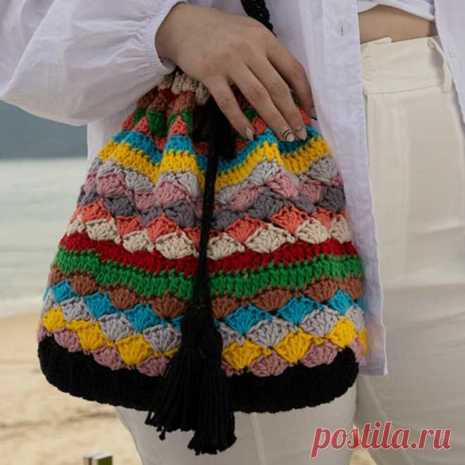 Сумочка-торба крючком. Схема вязания – Paradosik Handmade - вязание для ...