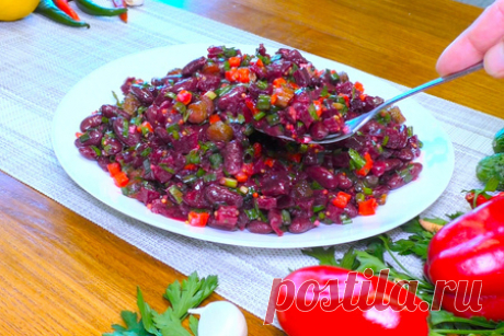Салат из свеклы с фасолью - пошаговый рецепт с фото