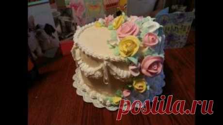 Cake decorating: Cascading Roses on a Wedding Cake This video is the 4th video in a series of 4 videos (icing a cake, decorating using borders, making the rose decorations and demonstrating how to cascade ros...