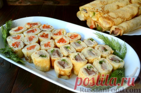Рецепт: Роллы из блинчиков на RussianFood.com