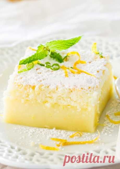 Lemon Magic Cake - Jo Cooks Lemon Magic Cake - one simple batter that turns into a 3 layer cake. Simply magical. The popular magic cake now in lemon flavor.