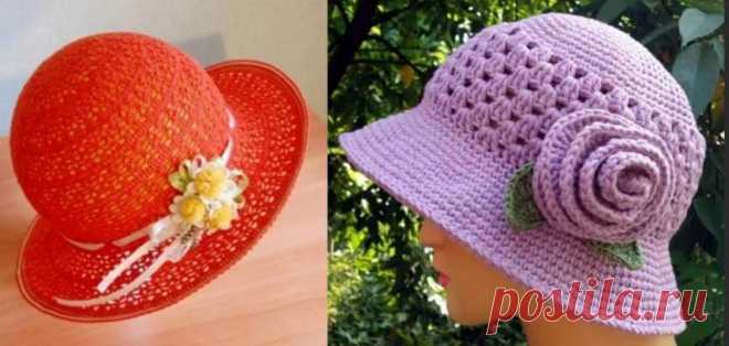 Вязание крючком летней шляпы с полями для девочек и женщин