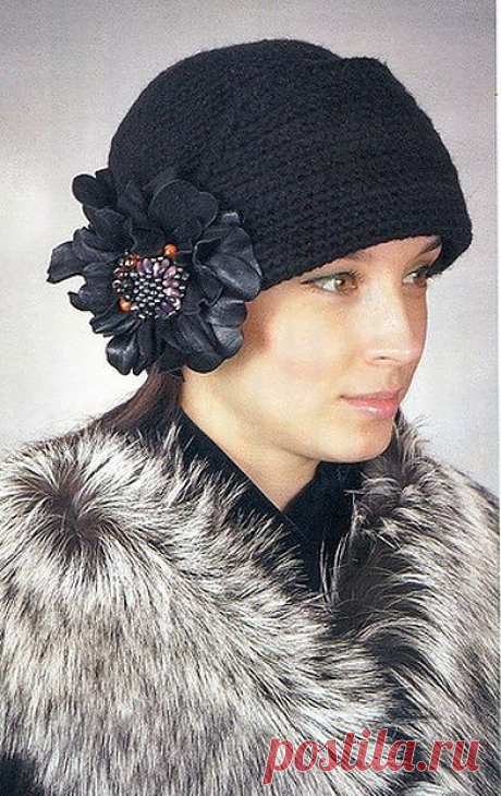 Вязаная шляпа &quot;Черный лебедь&quot;. | razpetelka.ru