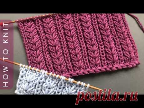 Красивый узор с лепестками спицами (+схема) для вязания кардиганов/шапок/шалей💟Nice&Easy knit stitch