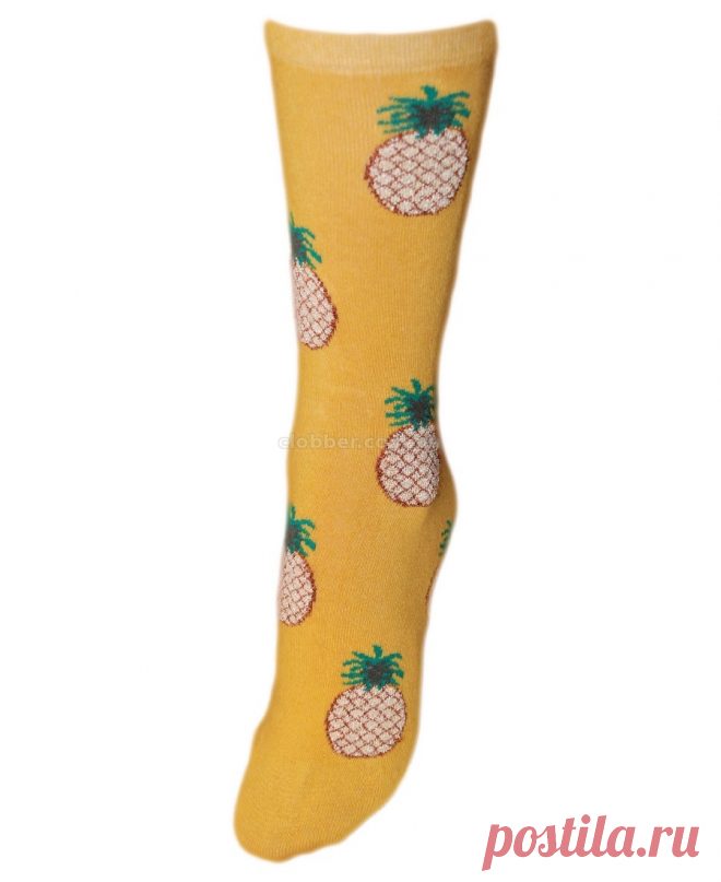 Желтые демисезонные носки с рисунком ананаса
