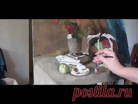 Живопись гуашью. Осенний натюрморт. Тестирование гуаши Гамма серии "Старый мастер"