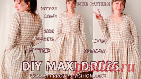 Button Down Maxi Dress Tutorial: Free Pattern & Easy Guide - Sparrow Refashion: A Blog for Sewing Lovers and DIY Enthusiasts