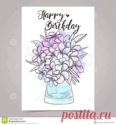 Vector Greeting Card Designe Stock Vector - Illustration Of Flower 016