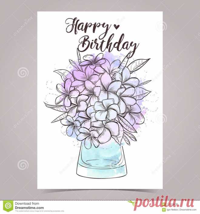 Vector Greeting Card Designe Stock Vector - Illustration Of Flower 016