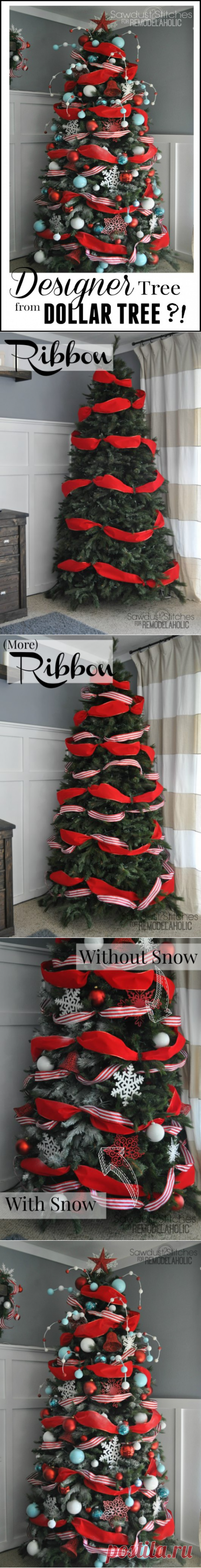 Remodelaholic | How to Decorate a Christmas Tree: A Designer Look from the Dollar Store