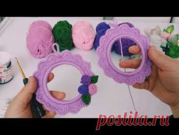 Easy-to-make crochet frame from cardboard cups It was very nice,