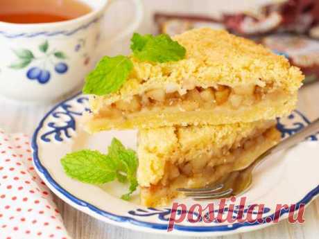 Пирог-крошка с яблоками и корицей — рецепт с фото пошагово