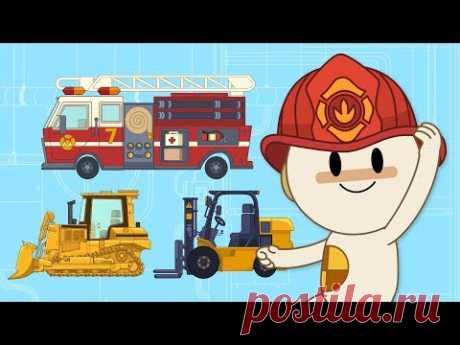 Roar, Hum, Purr! Toy Firetruck & Tractors at Finley's Factory | Cartoons for Kids