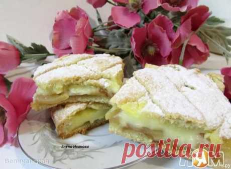 Яблочный пирог с кремом - Рецепт с пошаговыми фотографиями - Ням.ру