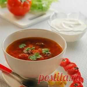 Томатный суп с чесночными гренками - BestCook