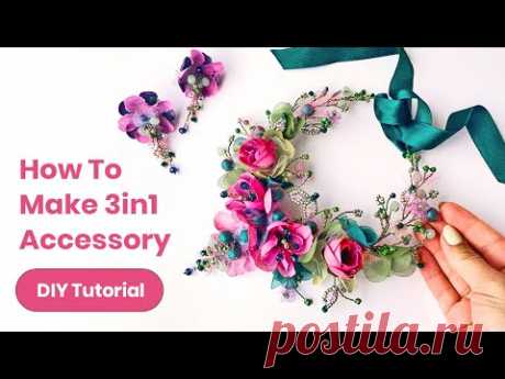 How to Make DIY Handmade Accessory. 3 in 1 Fashion Necklace. Wedding, Graduation, Photoshoot Outfit
