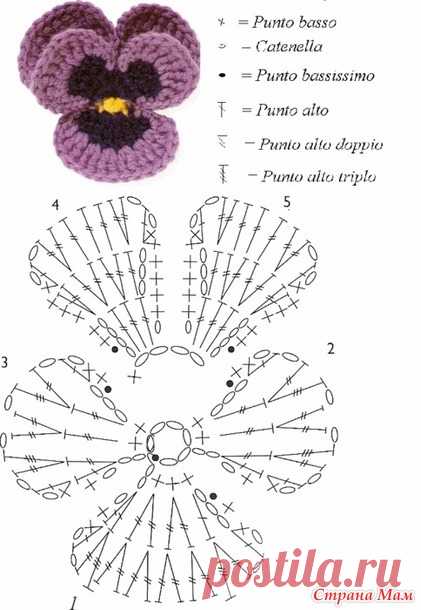 Цветы крючком. Схемы и описания. - 3 - Вязание - Страна Мам