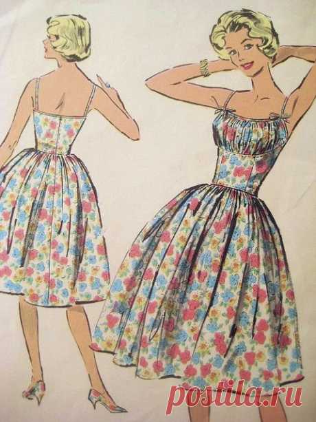 1950s BOMBSHELL MIDRIFF DRESS PATTERN GATHERED BUST SHELF, VERY MARILYN MONROE ADVANCE PATTERNS 9077 | Sewing DIYs