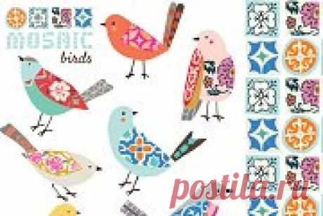 Mosaic Birds EPS | Pre-Designed Illustrator Graphics ~ Creative Market