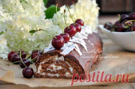 Sweet and not Sweet: Шоколадный рулет с кокосовым кремом