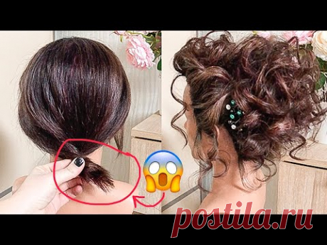 Простая Прическа на Короткие и Редкие волосы. Прическа на Выпускной. Easy Short Hairstyles ©LOZNITSA
