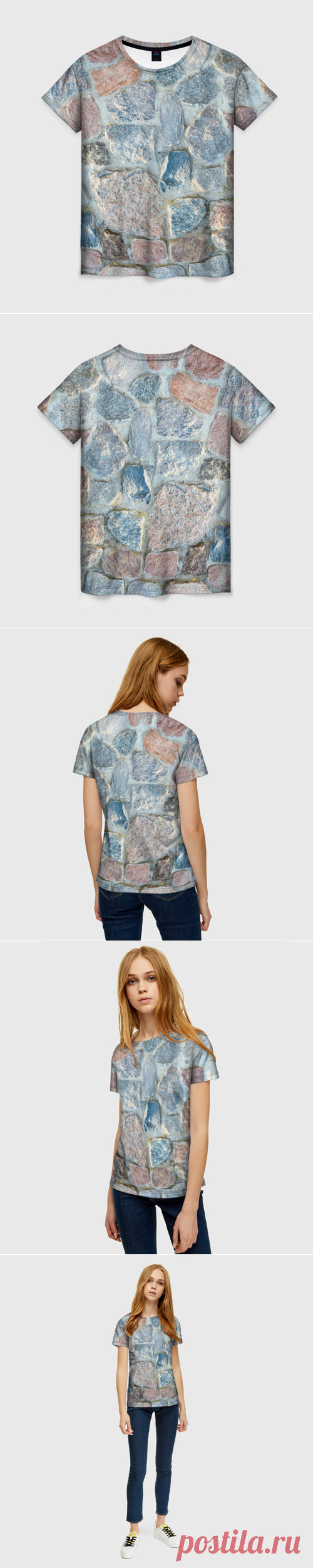 Женская футболка 3D Каменный фон - купить по цене 1290 руб в интернет-магазине Всемайки, арт 3644325